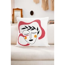 Asdiva Bohem 45x45 Özel Tasarım Punch Panç Süzene Desen Dekoratif Kırlent Kılıfı Modern Beyaz 52 Diğer
