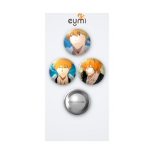 Bleach Animesi Ichigo Kurosaki Anime Animasyon 3'lü Metal Rozet Seti 58mm İğneli Buton Çanta Yaka Rozeti Çok Renkli