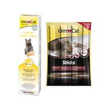 Gimcat Cheese Paste Peynirli Biotinli Kedi Macunu 50 G + Gimcat Sticks Hindi Etli ve Tavşanlı Kedi Ödül Çubukları 4 x 5 G