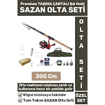 Premium Kullanıma Hazır Şık Taşıma Çantası Hediyeli Balıkçı Hobi Tam Takım Sazan Olta Seti 300 Cm