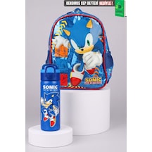 X Dekomus Lisanslı Sonic Küçük Boy Anaokul Çantası Ve 600 Ml Çift Fonksiyon Kapaklı Çelik Matara Seti 124-Pembe
