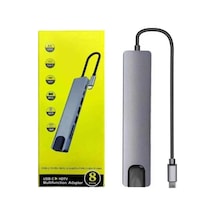 Macbook - 160 - Pro/air Uyumlu Usb Type-c 8 In 1 Hub Dönüştürücü Çevirici Çoklayıcı Usb Hdmı Micro Sd - Csmo-tex - 8 Giri