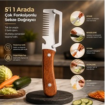 5'i 1 Arada Çok Fonksiyonlu Paslanmaz Çelik Sebze Doğrayıcı Rende Dilimleyici Soyucu Kesici Ve Şişe Açacağı Gr Diğer