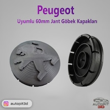 Peugeot 60mm Jant Göbek Kapakları 4 Adet Jant Göbek Kapakları