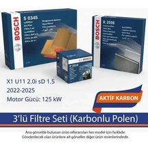 Netpar Bmw X1 U11 2.0i Sd 1.5 2022-2025 Bosch 3'lü Filtre Seti Karbonlu Polen