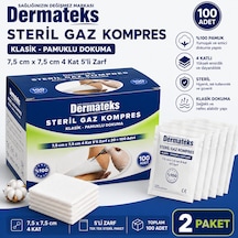 Dermateks Steril Kompres 7,5 7,5cm 4 Kat 5'li Zarf 2 Paket