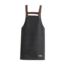 Aubyhe Siyah Pvc Mutfak Apron - Uzun Coverage, Su Geçirmez, Ayarlanabilir Kemer Ve Büyük Cep İle Restoran/aile Kullanıma Uygun