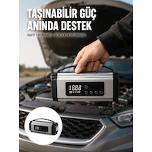 Dijital Göstergeli Akü Takviye Cihazı Lastik Şişirme Powerbank Ve Led Işık Özellikli Yeni Nesil - Lisinya