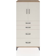 Hyperion Dolap Tek Raflı 4 Çekmeceli 2 Kapaklı 88x44x182 Çam-aytaşı Atlas Çam