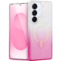 Samsung Galaxy Uyumlu - S25 Plus Pummel Shiny Magsafe Kapak - Pembe