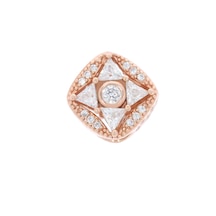 Kadın Üçgen Taş Çiçek Model Gümüş Charm