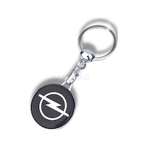 Yüksek Kaliteli Opel Logolu Damla Baskılı Siyah Şık Hediyelik Araç Anahtarlığı