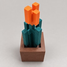 Piksel Lale Biblo - 3d Baskı, Minecraft Esintili Turuncu