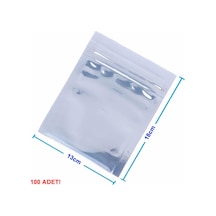 Kilitli Antistatik Poşet 13x18cm 100 Adet Şeffaf Su Toz Geçirmez Koruyucu Esd Metalize Torba