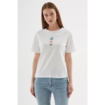Fashion Friends Beyaz Kadın T-shirt 25y0521k1 Beyaz