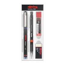 3 Adet Rotring Kurşun&roller Kalem-silgi-uç Ofis Set Mavi