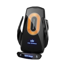 Yuntech01 Araç İçin Manyetik Kablosuz Şarj Cihazı - Akıllı Algılama Telefon Tutucu, 15w Hızlı Şarj, Usb Girişi, Siyah V58