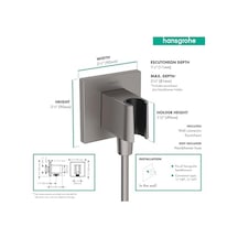 Hans El Tipi Duş Duvar Prizi 1/2 "fırçalanmış Siyah Krom, 26889341 Dişli Bağlantısı