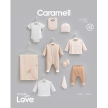 Caramell Mini Travel 10 Parça Hastane Çıkışı Zıbın Seti Bej renkli