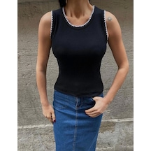 Defymoda Kaşkorse Kumaş Bluz Siyah