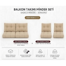 2-1-1 Fermuarlı Balkon Minderi-leke Tutmaz - İçidolu Minder Gri