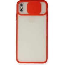 Newface Apple Apple iPhone Uyumlu  X Kılıf Palm Buzlu Kamera Sürgülü Silikon - Kırmızı