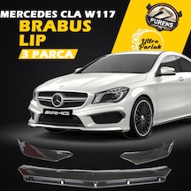 Mercedes Benz Cla W117 2013-2017 Uyumlu Brabus Ön Lip 3 Parça Kanatlı Lip