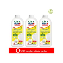 3'lü Set Yeni Clinmate Ekolojik Bitkisel Elde Bulaşık Deterjanı Limon 750 Ml
