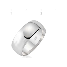 8 Mm Düz Bombeli Gümüş Alyans (77925006)