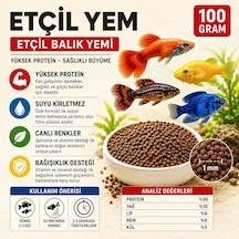 Etçil Akvaryum Balık Yemi, Granül 500 800 Micron, Yüksek Proteinli%50, Hızlı Büyüme, Canlı Renk, Tüm Tropikal Balıklar İçin 100 Gr