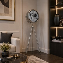 Krom Zaman Atlası 150 X 45 Cm Metal Duvar Saati Diğer