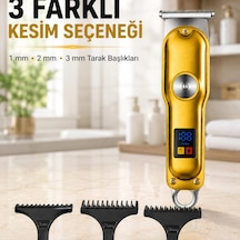 T Bıçaklı Erkek Tıraş Makinesi Usb Şarjlı Led Göstergeli Turbo Özellikli Saç Sakal Kesme Makinesi