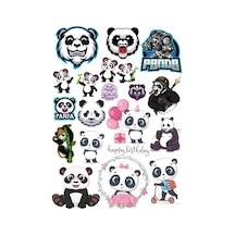 Panda Sticker Set-14 17 Parça Telefon, Tablet, Defter, Laptop Sticker