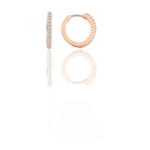 Gümüş Rose Zirkon Taşlı 12 Mm Halka Küpe N11.48444