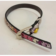 Pembe Kilim Desen Derili 1 CM Zilli Tasma