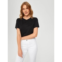 Faik Sönmez Kadın T-shirt B00002 Siyah