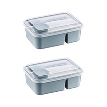 Lunch To Go Bölmeli Sosluklu Beslenme Kabı 920 Ml + 40 Ml 2 Adet Gri