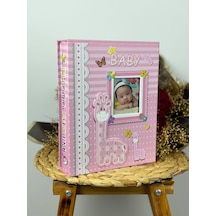 Rabsev Rs031 Bebek Fotoğraf Albümü 10x15cm 200 Fotoğraf Kapasiteli Kutulu Pencereli Bebek Albüm Pembe