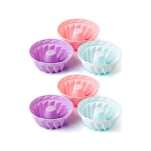 6lı Silikon Kek Kalıbı Göbekli Muffin Cupkek Silikon Kalıp Silikon Pembe Diğer