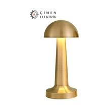 Noas Yl86 1230 Atina Şarjlı Gold Masa Lambası 3 Renk Çok Renkli