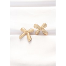 Pirinç Gold Renk Fiyonk Küpe - Ebj240521w24174 Diğer