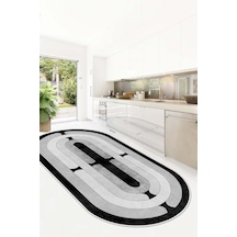 West Home Dijital Baskı Yıkanabilir Kaymaz Taban Leke Tutmaz Gri Oval Mutfak Halısı Salon Halısı Ve Yolluk Wh 577 Grey Oval