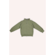 Erkek Çocuk Çanta Detaylı Haki Sweatshirt 7755920 2421BK08016