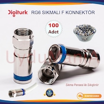 Rg6 Digitürk Sıkmalı F Konnektör - 100 Adet