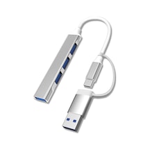 Sylar 4 Port'lu Bağlantı İstasyonu Ultra İnce Usb Bölücü Type-c Tipi Çoklu Arayüz Adaptörü Multi Usb Çoklayıcı