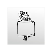 Folyo Sticker Noel Baba 70cm Uzunluk Siyah
