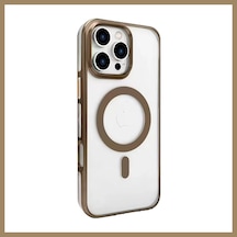 Bezos Joko Apple iPhone 16 Pro Uyumlu Gleam Pc Sert Magsafe Kılıf - Kahverengi 22