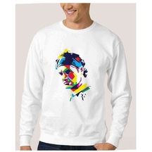 Roger Federer Colors Baskılı Beyaz Erkek Örme Sweatshirt