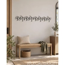 Modern Dekoratif Metal Duvar Askılığı Siyah