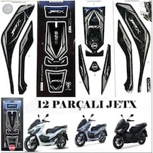 Sym Jet X 125 Tank Pad Sticker Seti Gri Symaksjetx081